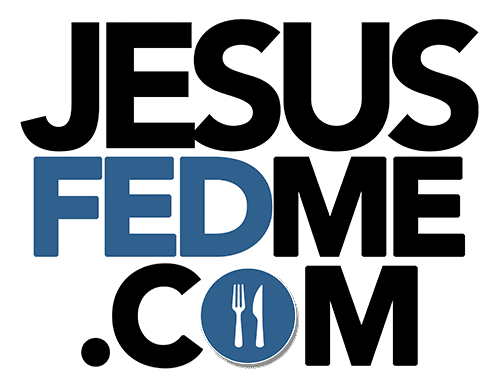The Jesus Fed Me logo graphic with a fork-and-spoon icon and the website address.