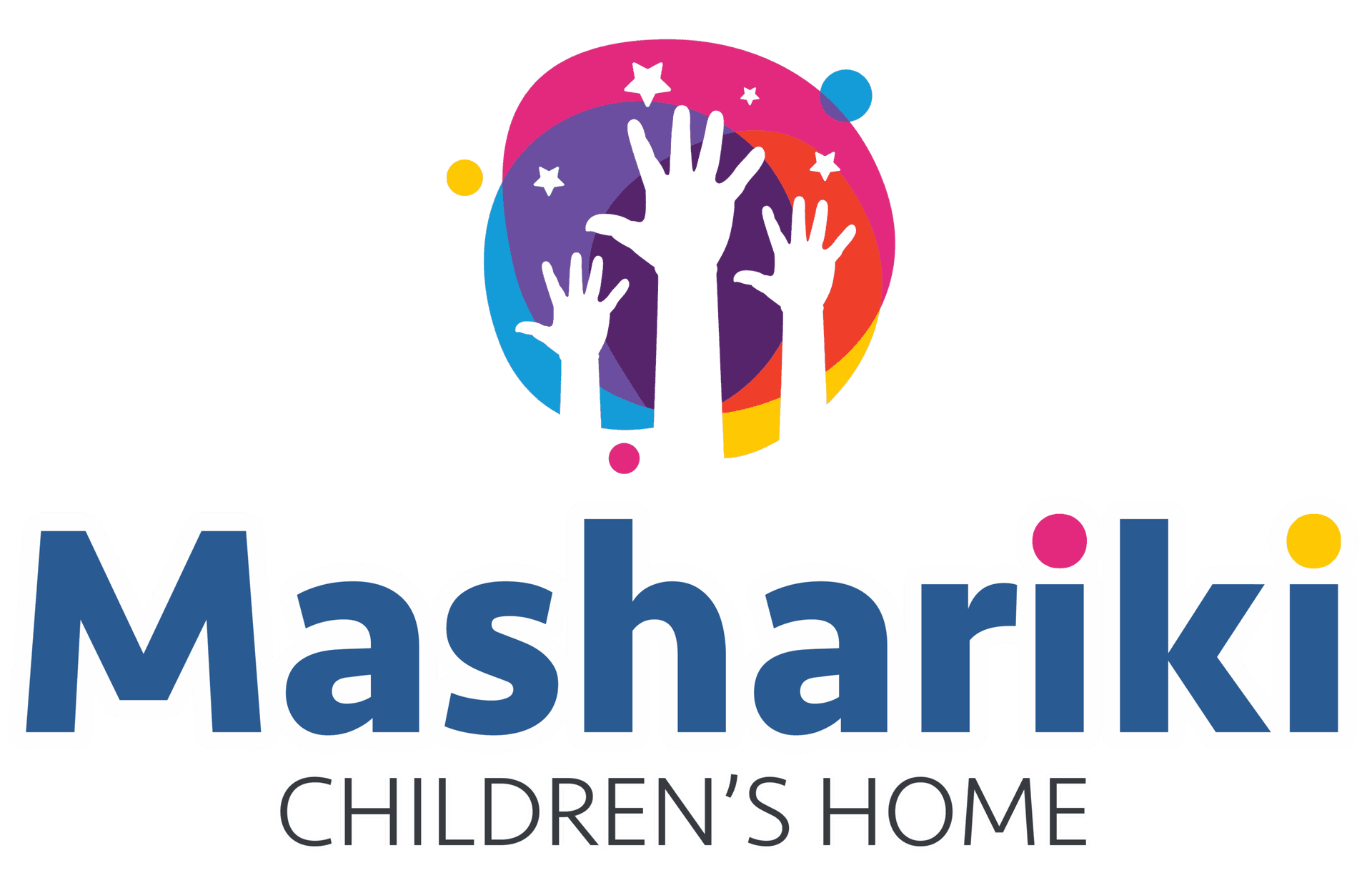 Logo graphic for Mashariki Children's Home featuring a colorful star and silhouette of children.