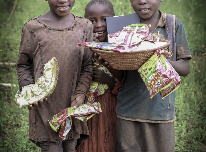 kids holding jack fruit as breakfast