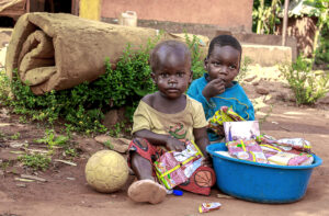 poor kids with food from jfm